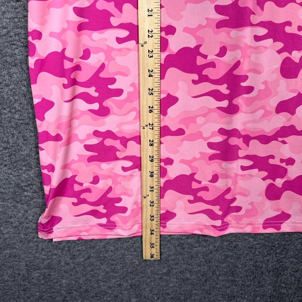 Tattoo Golf Polo Shirt Mens 2XL Pink Camo Skull Crossbones Performance Stretch - Picture 5 of 9